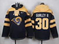 NFL St. Louis Rams (RB) #30 Todd Gurley Men Navy Blue Pullover Hoodie