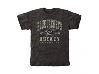 NHL Men's Columbus Blue Jackets Black Camo Stack Tri-Blend T-Shirt