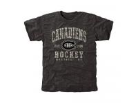 NHL Men's Montreal Canadiens Black Camo Stack Tri-Blend T-Shirt