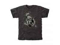 NHL Men's Ottawa Senators Black Rink Warrior Tri-Blend T-Shirt