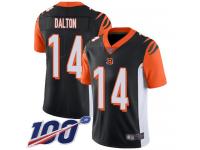 Nike Bengals #14 Andy Dalton Black Team Color Men's Stitched NFL 100th Season Vapor Limited Jersey