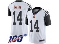Nike Bengals #14 Andy Dalton White Men's Stitched NFL Limited Rush 100th Season Jersey