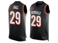 Nike Bengals #29 Leon Hall Black Team Color Men Stitched NFL Tank Top