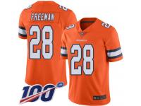 Nike Broncos #28 Royce Freeman Orange Men's Stitched NFL Limited Rush 100th Season Jersey