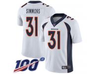 Nike Broncos #31 Justin Simmons White Men's Stitched NFL 100th Season Vapor Limited Jersey