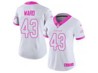 Nike Broncos #43 T.J. Ward White Pink Women Stitched NFL Limited Rush Fashion Jersey