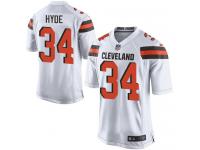 Nike Carlos Hyde Game White Road Men's Jersey - NFL Cleveland Browns #34