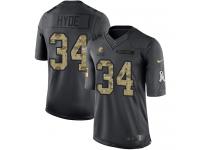 Nike Carlos Hyde Limited Black Men's Jersey - NFL Cleveland Browns #34 2016 Salute to Service