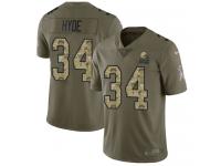 Nike Carlos Hyde Limited Olive Camo Men's Jersey - NFL Cleveland Browns #34 2017 Salute to Service