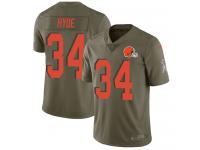 Nike Carlos Hyde Limited Olive Men's Jersey - NFL Cleveland Browns #34 2017 Salute to Service