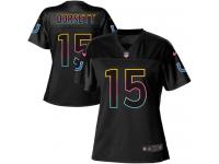 Nike Colts #15 Phillip Dorsett Black Women NFL Fashion Game Jersey