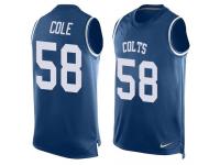 Nike Colts #58 Trent Cole Royal Blue Team Color Men Stitched NFL Tank Top