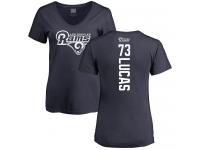 Nike Cornelius Lucas Navy Blue Backer Women's - NFL Los Angeles Rams #73 T-Shirt