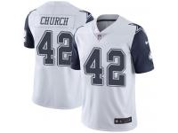 Nike Cowboys #42 Barry Church White Men Stitched NFL Limited Rush Jersey