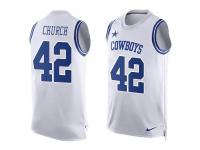 Nike Cowboys #42 Barry Church White Men Stitched NFL Tank Top