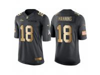 Nike Denver Broncos #18 Peyton Manning Anthracite 2016 Christmas Gold Men's NFL Limited Salute to Service Jersey