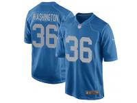 Nike Dwayne Washington Game Blue Alternate Men's Jersey - NFL Detroit Lions #36