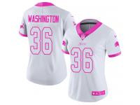 Nike Dwayne Washington Limited White Pink Women's Jersey - NFL Detroit Lions #36 Rush Fashion