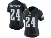 Nike Eagles #24 Ryan Mathews Black Women Stitched NFL Limited Rush Jersey
