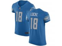 Nike Elite Jeff Locke Blue Men's Jersey - Detroit Lions #18 NFL Vapor Untouchable Home