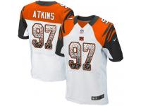 Nike Geno Atkins Elite White Road Men's Jersey - NFL Cincinnati Bengals #97 Drift Fashion