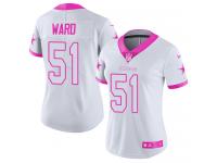 Nike Jihad Ward Limited White Pink Women's Jersey - NFL Dallas Cowboys #51 Rush Fashion
