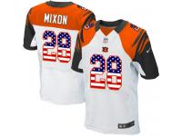 Nike Joe Mixon Elite White Road Men's Jersey - NFL Cincinnati Bengals #28 USA Flag Fashion
