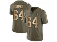 Nike Jonathan Cooper Limited Olive Gold Men's Jersey - NFL San Francisco 49ers #64 2017 Salute to Service