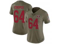 Nike Jonathan Cooper Limited Olive Women's Jersey - NFL San Francisco 49ers #64 2017 Salute to Service