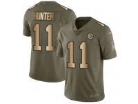 Nike Justin Hunter Limited Olive Gold Men's Jersey - NFL Pittsburgh Steelers #11 2017 Salute to Service