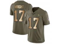 Nike Kendall Wright Limited Olive Gold Men's Jersey - NFL Minnesota Vikings #17 2017 Salute to Service