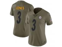 Nike Landry Jones Limited Olive Women's Jersey - NFL Pittsburgh Steelers #3 2017 Salute to Service