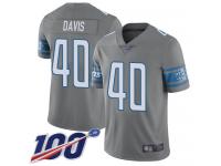 Nike Lions #40 Jarrad Davis Gray Men's Stitched NFL Limited Rush 100th Season Jersey