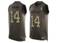 Nike Men NFL Baltimore Ravens #14 Marlon Brown Olive Salute To Service Tank Top