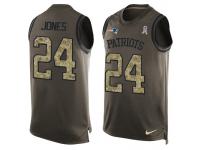 Nike Men NFL New England Patriots #24 Cyrus Jones Olive Salute To Service Tank Top