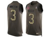 Nike Men NFL Tampa Bay Buccaneers #3 Jameis Winston Olive Salute To Service Tank Top
