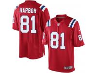 Nike Men's Clay Harbor Limited Red Alternate Jersey - New England Patriots NFL #81
