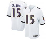 Nike Michael Crabtree Game White Road Men's Jersey - NFL Baltimore Ravens #15