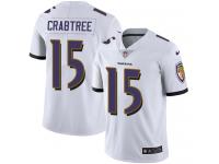 Nike Michael Crabtree Limited White Road Men's Jersey - NFL Baltimore Ravens #15 Vapor Untouchable