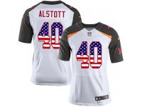 Nike Mike Alstott Elite White Road Men's Jersey - NFL Tampa Bay Buccaneers #40 USA Flag Fashion