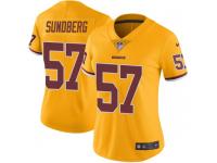 Nike Nick Sundberg Washington Redskins Women's Limited Gold Color Rush Jersey
