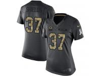Nike Packers #37 Sam Shields Black Women Stitched NFL Limited 2016 Salute to Service Jersey