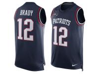 Nike Patriots #12 Tom Brady Navy Blue Team Color Men Stitched NFL Tank Top