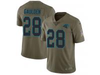 Nike Rashaan Gaulden Limited Olive Men's Jersey - NFL Carolina Panthers #28 2017 Salute to Service