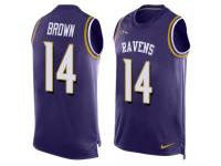 Nike Ravens #14 Marlon Brown Purple Team Color Men Stitched NFL Tank Top