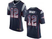 Nike Tom Brady Elite Navy Blue Home Men's Jersey - NFL New England Patriots #12 Drift Fashion