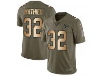 Nike Tyrann Mathieu Limited Olive Gold Men's Jersey - NFL Houston Texans #32 2017 Salute to Service
