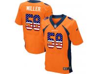 Nike Von Miller Elite Orange Home Men's Jersey - NFL Denver Broncos #58 USA Flag Fashion