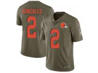 Nike Zane Gonzalez Limited Olive Men's Jersey - NFL Cleveland Browns #2 2017 Salute to Service