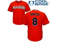 Orange Andre Dawson Men #8 Majestic MLB Miami Marlins Cool Base Alternate Jersey